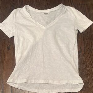 Madewell White V-Neck T-Shirt